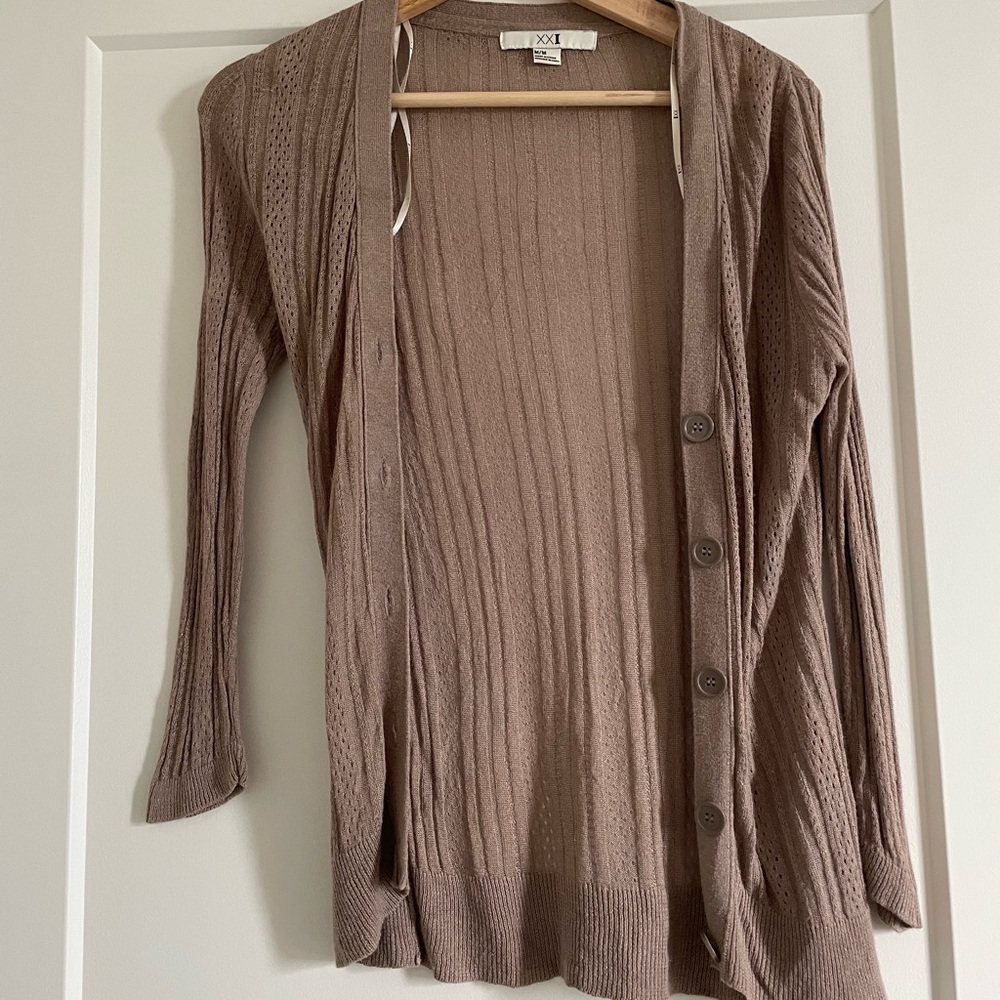 Forever 21 Women's Tan Cardigan Sweater